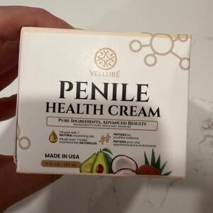 Vellure Penile Health Cream 4oz 120ml Natural Oils Peptides Made in USA New